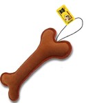 Игрушка д/собак Кость, натуральная кожа коричневая, этикетка флажок/GoSi 08068