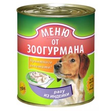 Зоогурман 750 гр./Консервы для собак меню от зоогурмана Рагу из индейки