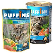 Puffins 400 гр./Пуффинс консервы для кошек Рыбное ассорти в нежном желе