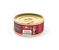 Molina 80 гр./Молина Консервы для кошек Цыпленок с анчоусами в соусе