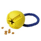 HOMEPET DENTAL Игрушка для собак мяч с отверстиями для лакомств на плетенке Ф 6 см 22 см