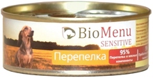 BioMenu SENSITIVE 100 гр./БиоМеню консервы для собак с чувствительным пищеварением Перепелка