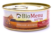 BioMenu KITTEN 100 гр./БиоМеню консервы для котят паштет Мясное ассорти