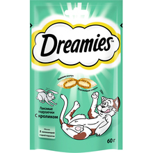 Dreamies 60 гр./Дримисиз лакомые подушечки для кошек с курицей с кроликом