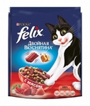 Felix 300 гр./Феликс Двойная вкуснятина сухой корм для кошек с мясом