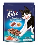 Felix 300 гр./Феликс Двойная вкуснятина сухой корм для кошек с рыбой