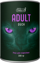 Dailycat Unique line ADULT Duck 300 гр./Сухой корм для взрослых кошек, с уткой