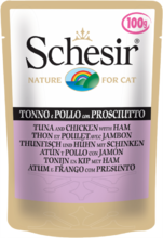 Schesir 100 гр./Шезир консервы для кошек тунец и курица с ветчиной