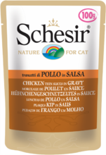 Schesir 100 гр./Шезир консервы для кошек кусочки курицы в соусе