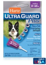 Hartz UltraGuard Plus Flea & Tick Drops Н10872//Хартс капли от блох, блошиных яиц, клещей, комаров для собак и щенков 13-27 кг