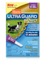 Hartz UltraGuard Pro Flea & Tick Drops Н10876//Хартс капли от блох, блошиных яиц и личинок, клещей, комаров для собак и щенков 13-27 кг