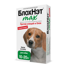 БлохНэт 10-20кг 2 мл./Капли для собак весом от 10 до 20 кг против клещей и блох