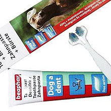 Beaphar 13224 Dog-A-Dent+Bunste//Беафар зубная паста+щетка для собак и кошек 100 г