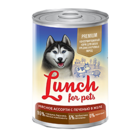 Lunch for pets Premium 400 гр./Консервы для собак Мясное ассорти с печенью в желе