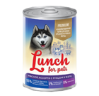 Lunch for pets Premium 400 гр./Консервы для собак Мясное ассорти с рубцом в желе
