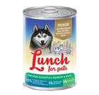 Lunch for pets Premium 400 гр./Консервы для собак Мясное ассорти с языком в желе