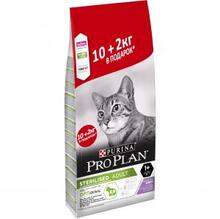 Pro Plan Sterilised 10+2 кг./Проплан сухой корм для поддержания здоровья стерилизованных кошек с лососем