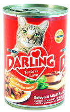Darling 800 г//Дарлинг консервы для кошек с мясом и кукурузой