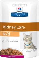 Hills Prescription Diet k/d 85 гр./Хиллс консервы для кошек при заболеваниях почек, урологическом синдроме, Говядина