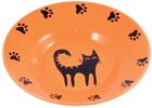 КерамикАрт 140 мл./Миска керамическая-блюдце для кошек оранжевая
