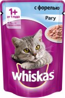 Whiskas 85 гр./Вискас консервы в фольге для кошек Рагу Форель