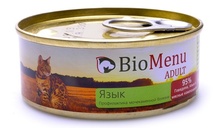 BioMenu ADULT 100 гр./БиоМеню консервы для кошек паштет с языком