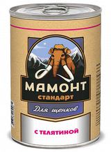 Мамонт Стандарт 340 гр./ Телятина влажный корм для щенков