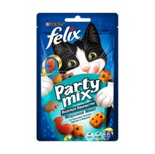 Felix Party Mix 20 гр./Феликс Лакомство для кошек Морской микс, со вкусом лосося, трески и форели