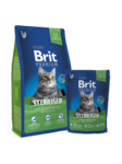Brit Premium Cat Sterilised 300 гр./Брит Премиум сухой корм для кошек кастрированных нежная курица с куриной печенью
