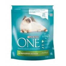 One Indoor 750 гр./Ван Сухой корм для домашних кошек  индейка и цельные злаки
