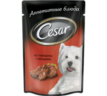 Cesar 100 гр./Цезарь консервы в фольге для собак Говядина с овощами