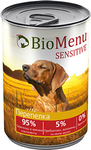 BioMenu SENSITIVE 410 гр./БиоМеню консервы для собак с чувствительным пищеварением Перепелка