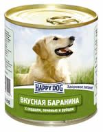 Happy Dog 750 гр. /Хэппи Дог консервы для собак Вкусная баранина с сердцем, печенью, рубцом