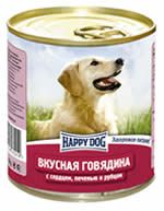 Happy Dog 750 гр./ Хэппи Догконсервы для собак Вкусная говядина с сердцем, печенью и рубцом
