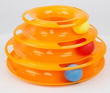 HOMEPET /Игрушка для кошек трек пластиковый трехэтажный с мячиками 24,5х12 см