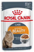 Royal Canin Intense Beauty 85 гр./Роял канин консервы в фольге для поддержания красоты шерсти кошек в соусе