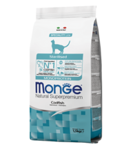 Monge Cat Monoprotein Sterilised Trout корм для стерилизованных кошек с треской 1,5 кг
