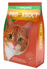 ProXвост 350 гр./Про Хвост сухой корм для кошек с говядиной