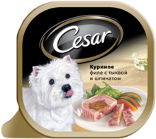 Cesar 100 гр./Цезарь консервы для собак Куриное филе с тыквой и шпинатом