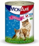 Mon Ami//Мон Ами консервы для кошек кролик кусочки в соусе 415 г