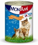 Mon Ami//Мон Ами консервы для кошек мясные кусочки в соусе 415 г