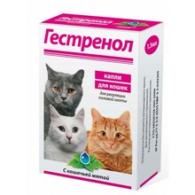 Гестренол//капли гормональные  для кошек с кошачьей мятой 1,5 мл