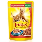 Friskies 100 гр./Фрискис консервы в фольге для кошек с индейкой и печенью в подливе