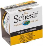 Schesir 85 гр./Шезир консервы для кошек тунец с сурими