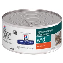 Hills Prescription Diet w/d 156 гр./Хиллс консервы для кошек для оптимального веса, при сахарном диабете с курицей
