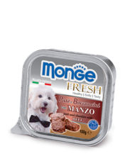 Monge Dog Fresh 100 гр./Монж консервы для собак Нежный паштет из говядины