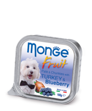 Monge Dog Fruit 100 гр.//Монж консервы для собак Нежный паштет из индейки с черникой
