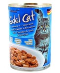 EdelKat//Эдель Кет консервы  для кошек кусочки в соусе тунец и треска 400 г