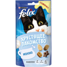 Felix 60 гр./Феликс Хрустящее Лакомство  для взрослых кошек с молоком