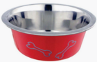 Миска HOMEPET  Косточки 0,25 л миска для домашних животных металлическая красная